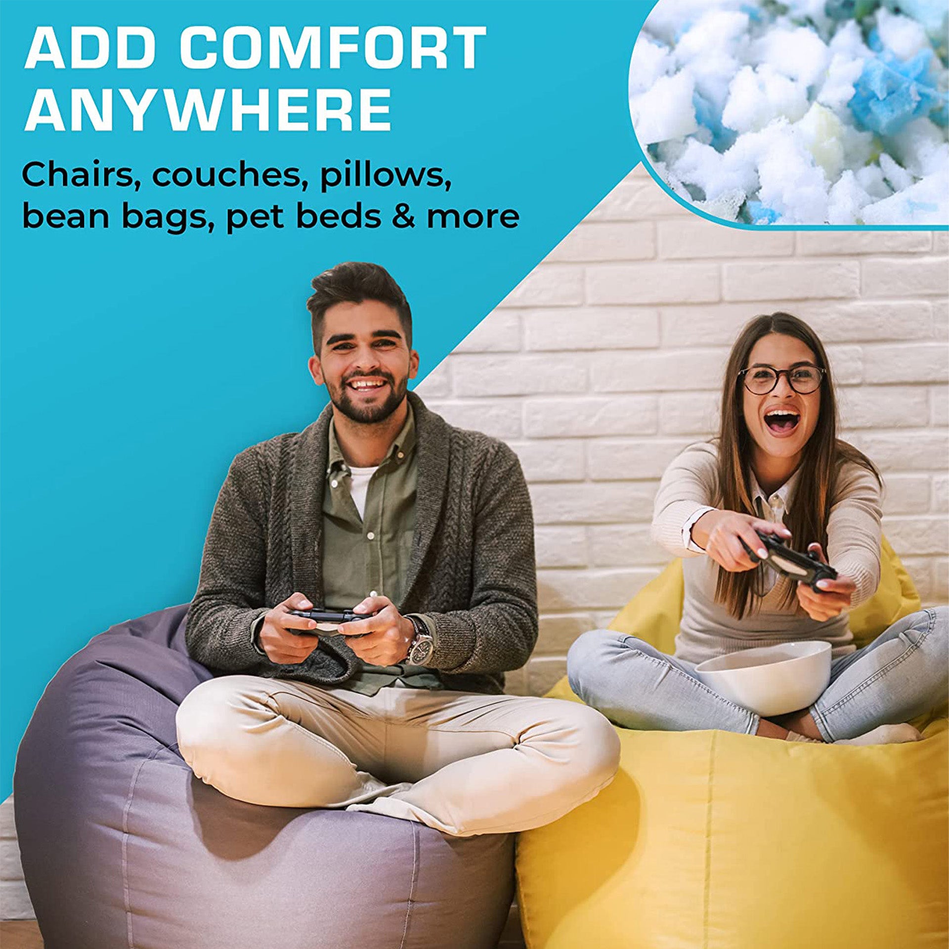 Polystyrene Beans Bean Bag Chair Refill Beads CUBIC FEET Bean Bag